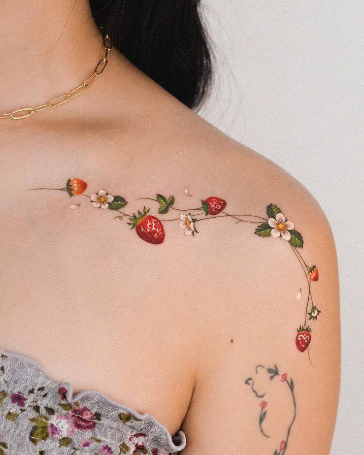 Whimsical shoulder tattoo