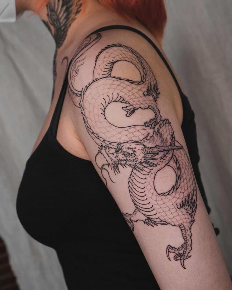 Japanese-style traditional dragon tattoo
