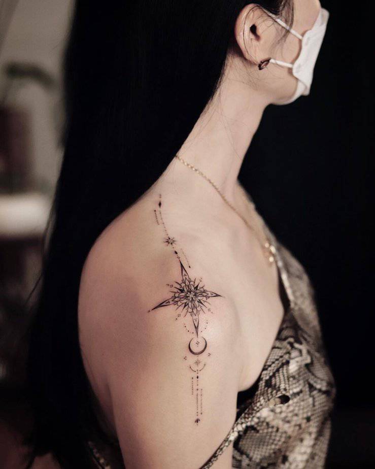 Dainty shoulder tattoo